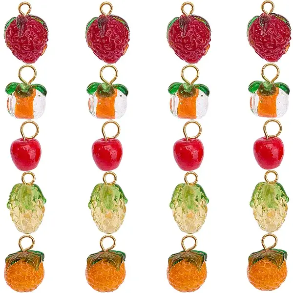20Pcs 5 Style Handmade Lampwork Pendants