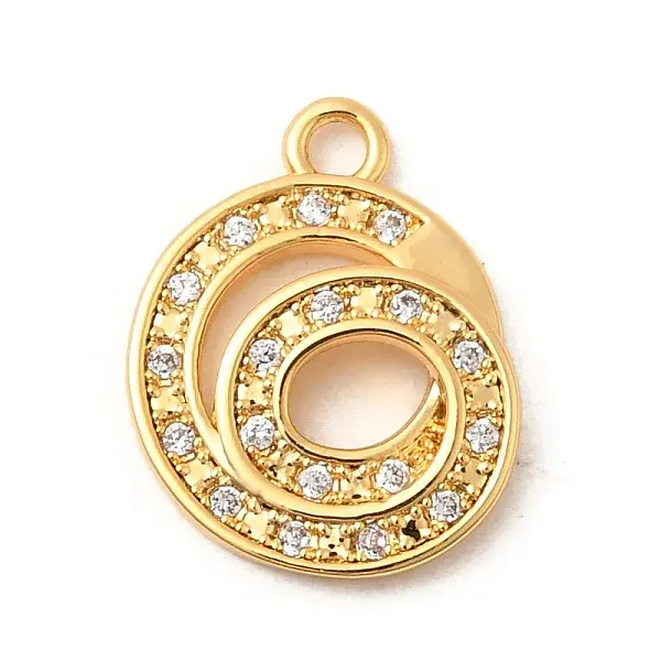 Brass Micro Pave Cubic Zirconia Pendants
