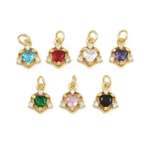 Brass Micro Pave Cubic Zirconia Charms
