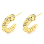Rack Plating Brass Cubic Zirconia Horn Stud Earrings