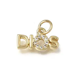 Brass Micro Pave Clear Cubic Zirconia Pendants