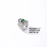 Brass Rhinestones Finger Rings for Women