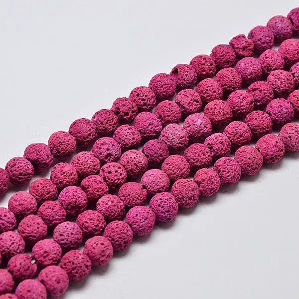 Natural Lava Rock Round Bead Strands