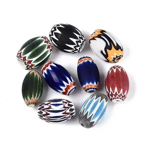 Handmade Millefiori Glass Barrel Beads