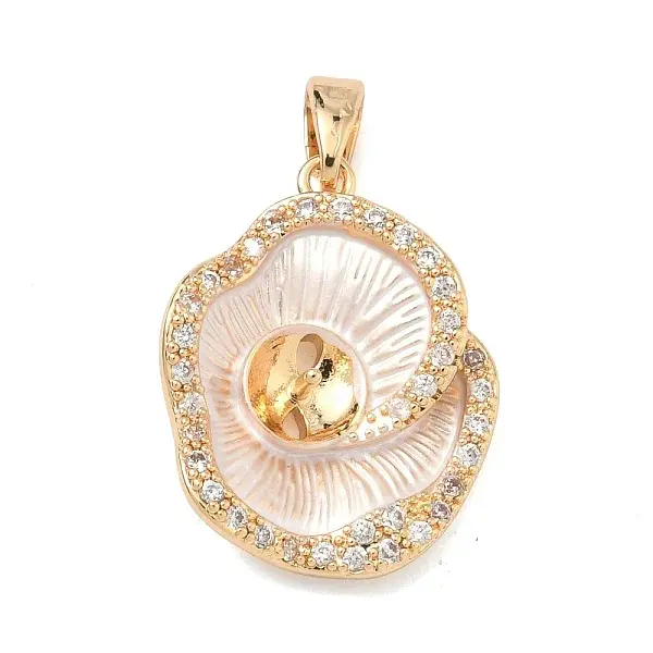 Brass Micro Pave Clear Cubic Zirconia Pendant Cabochon Settings