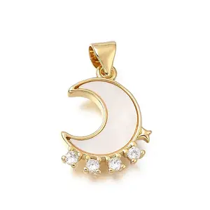 Brass Micro Pave Clear Cubic Zirconia Pendants