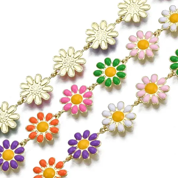 Brass Flower Link Chains