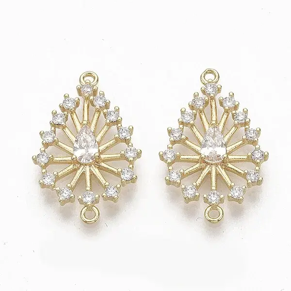 Brass Micro Pave Clear Cubic Zirconia Links