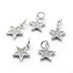Brass Micro Pave Cubic Zirconia Charms