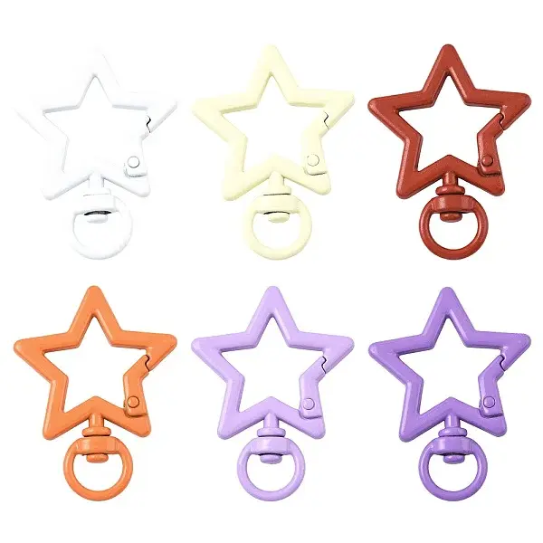 10Pcs Spray Painted Alloy Swivel Snap Hook Clasps