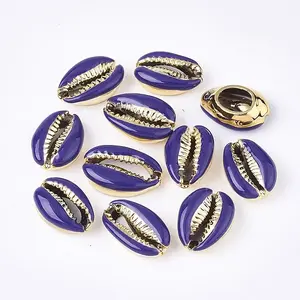Electroplated Cowrie Shell Beads
