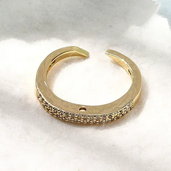 Brass Micro Pave Cubic Zirconia Finger Rings