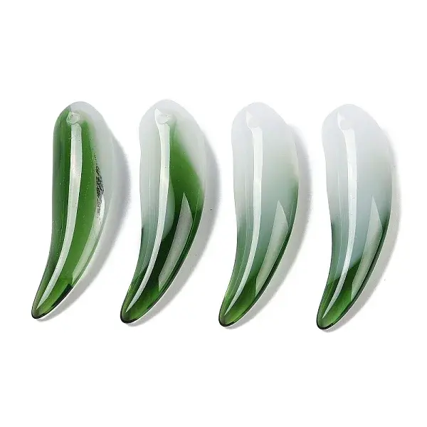 Transparent Spray Painted Glass Pendants