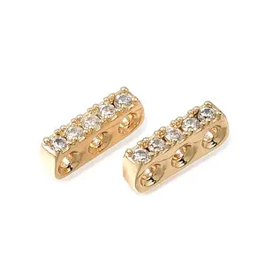 Brass Micro Pave Clear Cubic Zirconia Multi-Strands Links