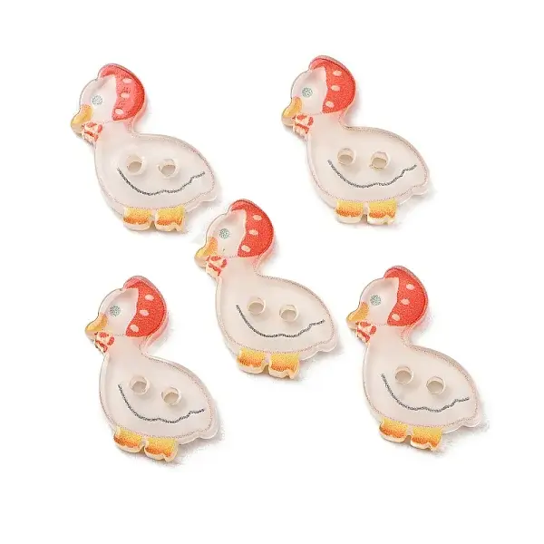 2-Hole Printed Transparent Resin Buttons