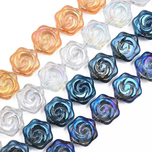 Electroplate Transparent Glass Beads Strands
