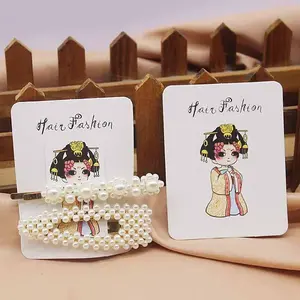 Rectangle Paper Hair Clip Display Cards