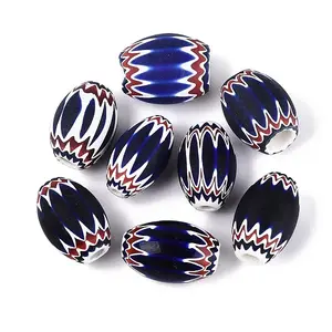 Handmade Millefiori Glass Barrel Beads
