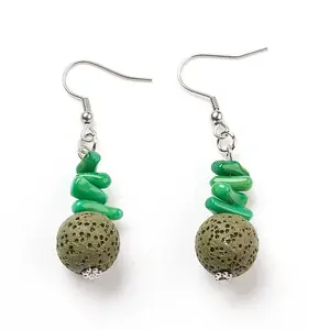 Natural Lava Rock Dangle Earrings