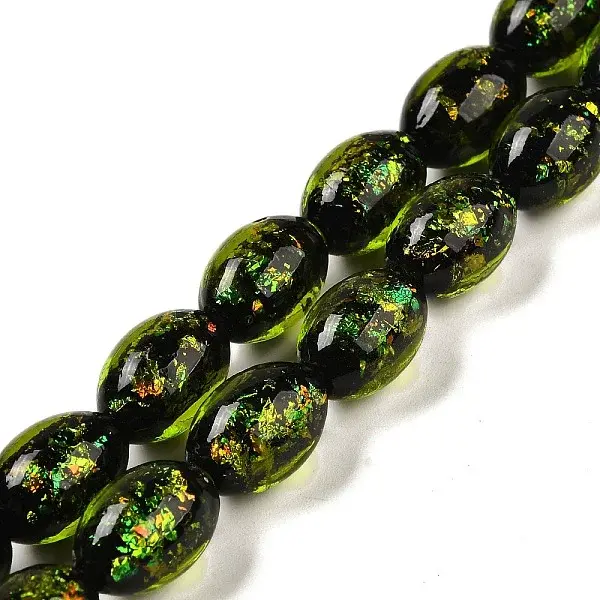 Handmade Dichroic Foil Glass Beads Strands