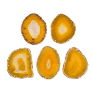 Dyed & Heated Natural Agate Slice Cabochons