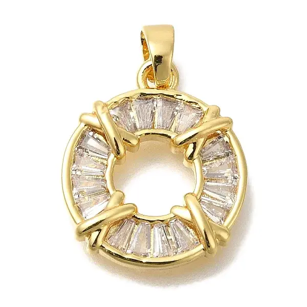 Brass Micro Pave Cubic Zirconia Pendants