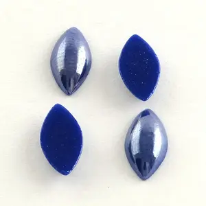 Pearlized Plated Opaque Glass Cabochons