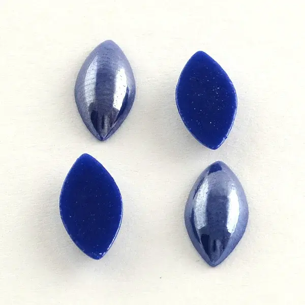 Pearlized Plated Opaque Glass Cabochons