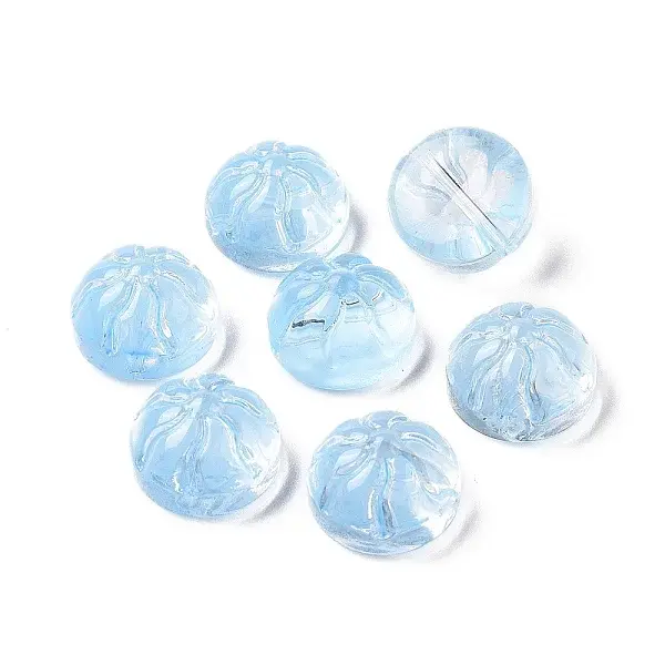 Transparent Spray Painted Glass Beads