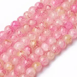 Spray Painted Glass Beads Strands