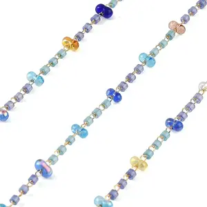Handmade Brass Glass Beaded Chains