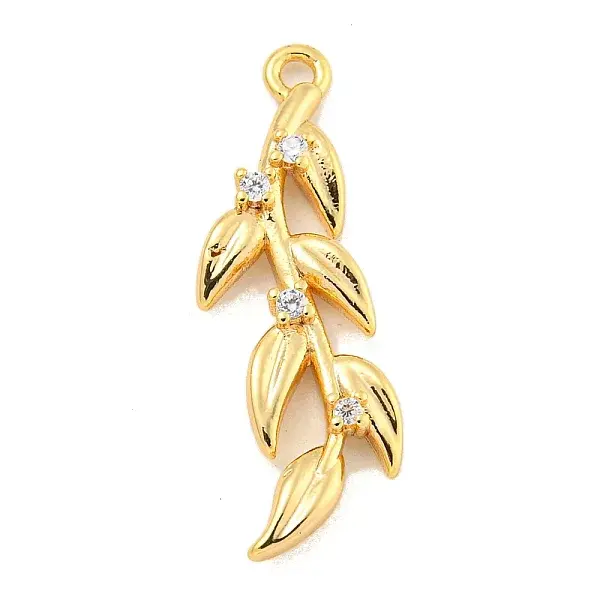Brass Micro Pave Clear Cubic Zirconia Pendants