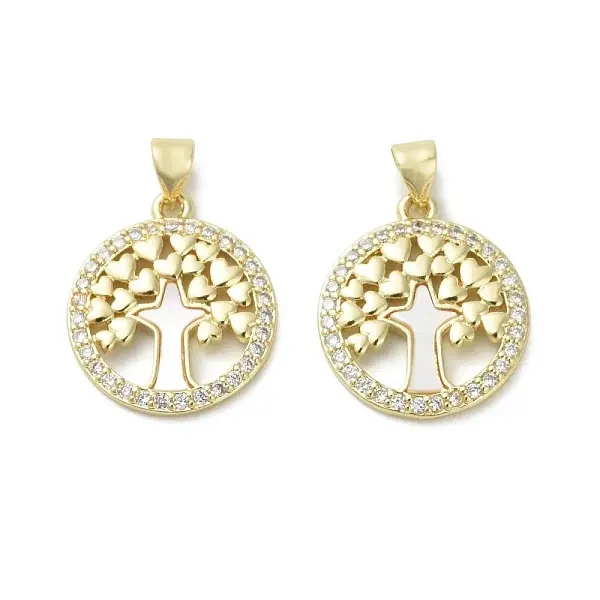 Brass Micro Pave Cubic Zirconia Pendants