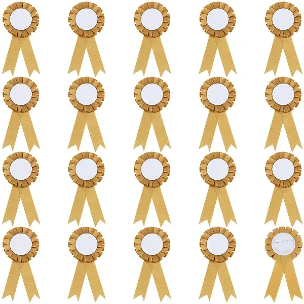 Award Ribbon Shape Iron Badge Pins
