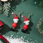 Christmas Glass Seed Beads Dangle Earrings