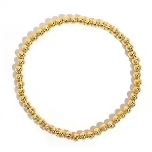 Summer 304 Stainless Steel Round Bead Stretch Bracelets