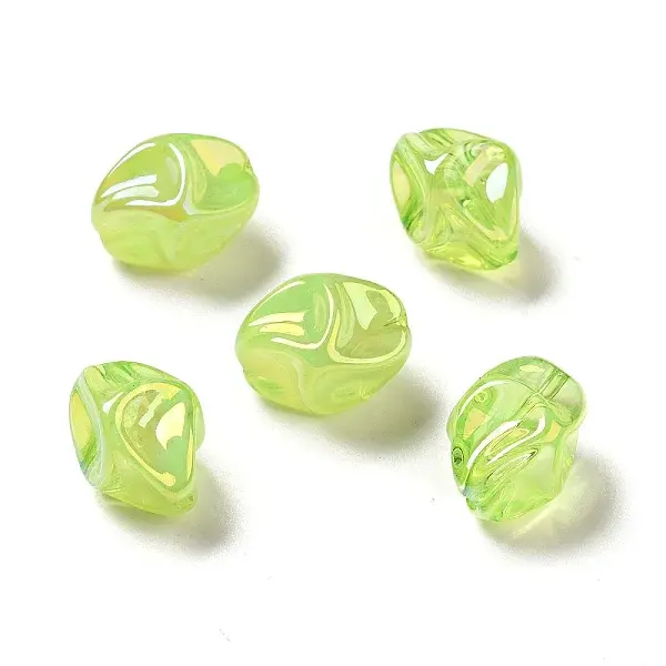 UV Plating Rainbow Iridescent Acrylic Beads
