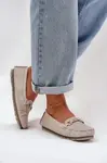 S. BARSKI Ploché Kožené Mokasíny S Ozdobou S.Barski