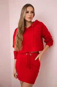 Set mikiny se sukní červené