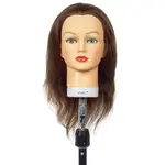 Cvičná hlava s přírodními vlasy Sibel Cathy - světle hnědá, 15-35 cm (0040301) + dárek zdarma