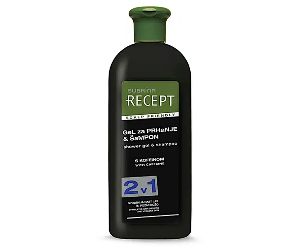Šampon a sprchový gel 2v1 s kofeinem Subrina Recept Shower Gel  a  Shampoo Scalp Friendly - 400 ml + dárek zdarma