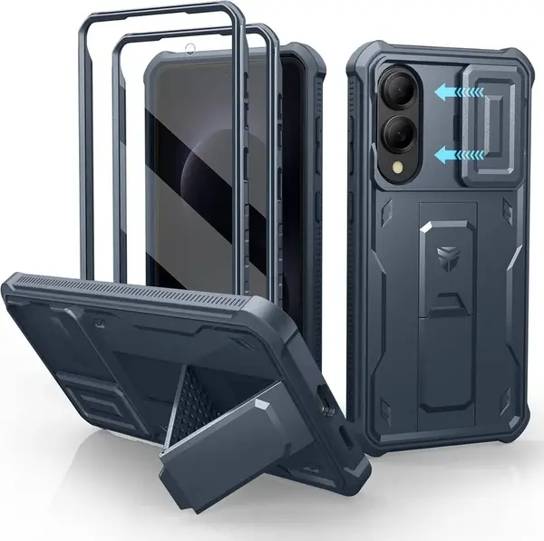 Dexnor 360 Kickstand Camprotector obal Samsung Galaxy S25 Edge, modrý