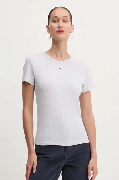 Tommy Jeans basic tričko dámske bavlnené s elastanom
