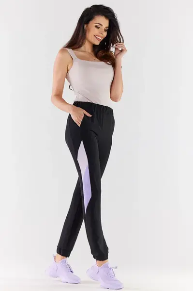 Awama Woman's Trousers A498 Black/Violet