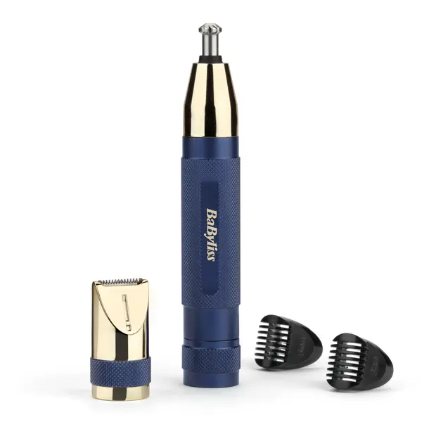 Multifunkční zastřihovač ušních a nosních chloupků BaByliss Ultimate Precision E112E - modro-zlatý + dárek zdarma
