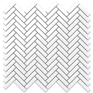 Mozaika Mini Chevron White Gloss 27/28
