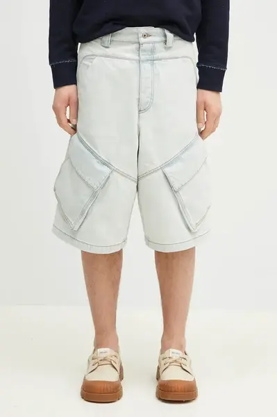 Marcelo Burlon  Džínové šortky  Bleach Dnm Wide Cargo Shorts Light Blue