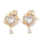 Brass & Clear Cubic Zirconia Pendants