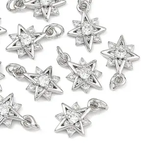 SHEGRACE Brass Clear Cubic Zirconia Charms