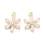 Brass Micro Pave Clear Cubic Zirconia Charms Pendants